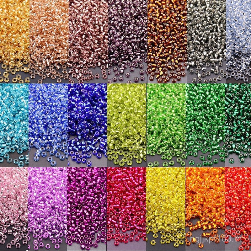 คุณภาพสูงพู่ Hand-Sewn 1.5mm2mm3mm4mm Silver-Filled เดินลูกปัดข้าวลูกปัดลูกปัดแก้ว diy รอบลูกปัด SL2