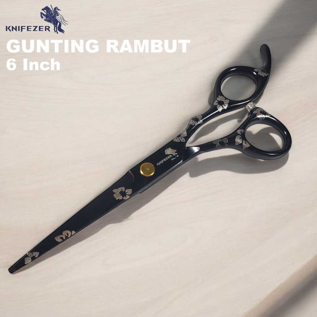 Yi Mart กรรไกรตัดผมตรง Buffing Stainless Steel 4Cr13 - CL-6