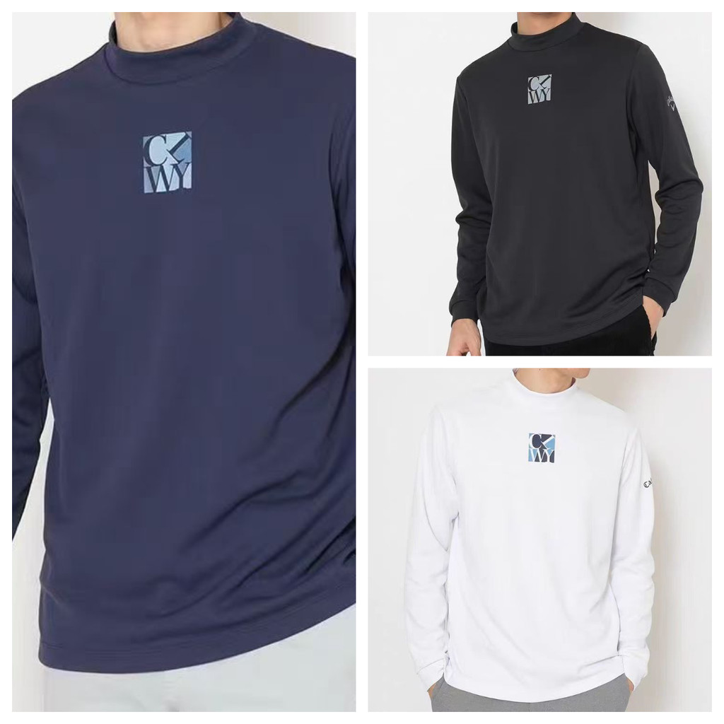 [Callaway] กอล์ฟรอบคออินเทรนด์เสื้อยืดผู้ชายฤดูใบไม้ผลิฤดูใบไม้ร่วงQuick-DryingหลวมSlimmerดูแขนยาวSt