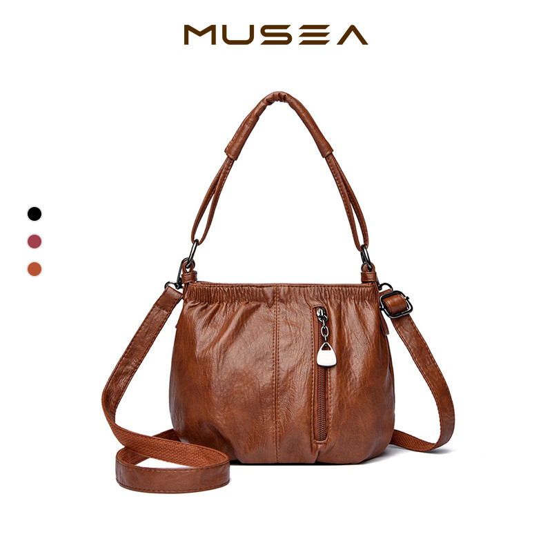 European Retro Bucket Bag กระเป๋าถือและสะพายสุภาพสตรีน้ำหนักเบา ดีไซน์คล่องตัว จัดเก็บของได้หลากหลาย