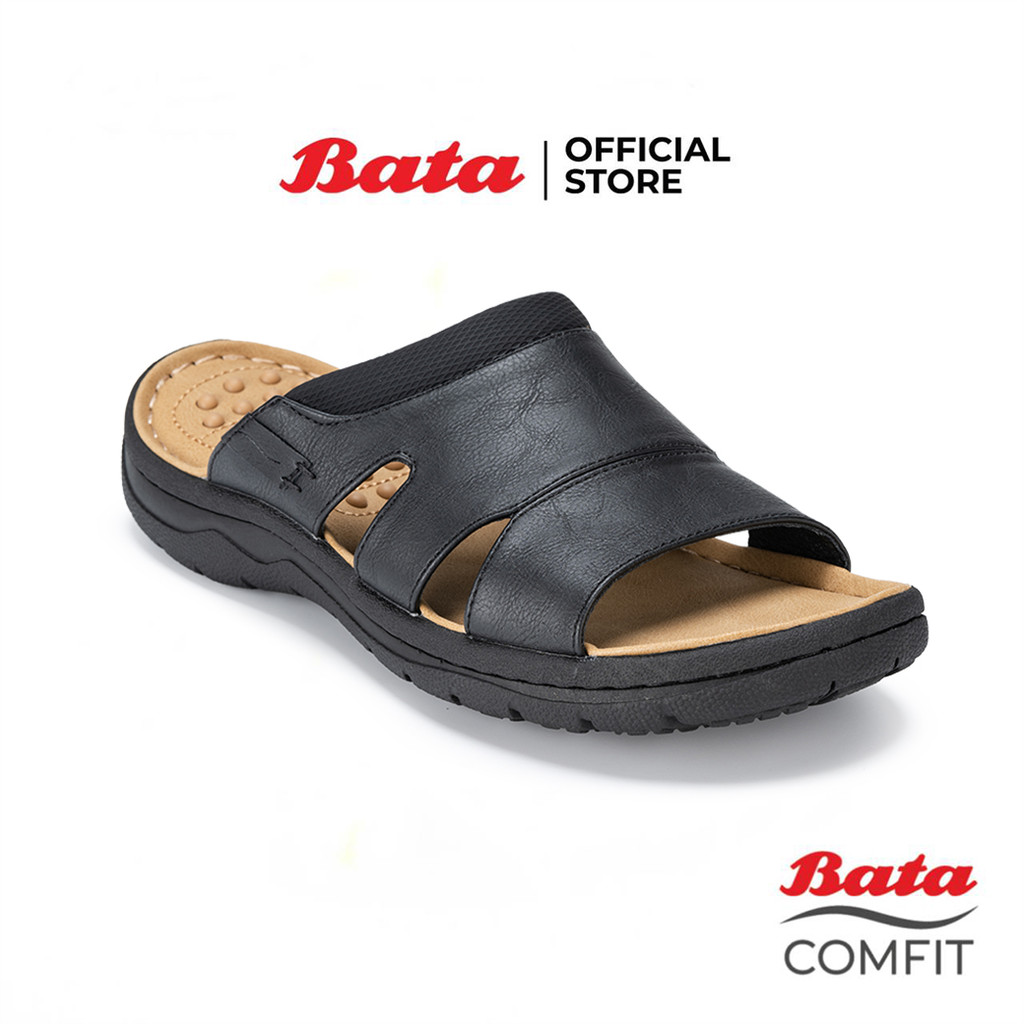 Bata บาจา  รองเท้าแตะเพื่อสุขภาพแบบสวม สำหรับผู้ชาย รุ่น CHOT สีน้ำตาล 8013185 สีดำ 8016185