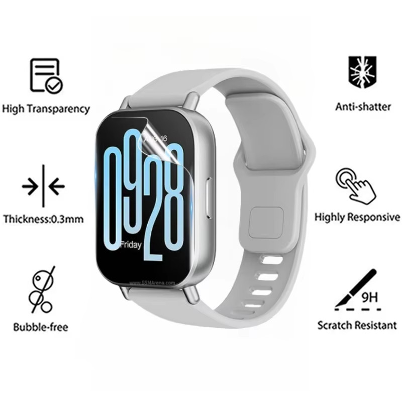 Hydrogel ป้องกันหน้าจอเต็มรูปแบบ Soft TPU ฟิล์ม Anti Scratch ยืดหยุ่นสําหรับ Redmi Watch 3 4 5 6 Lite Active - รูปที่ 6