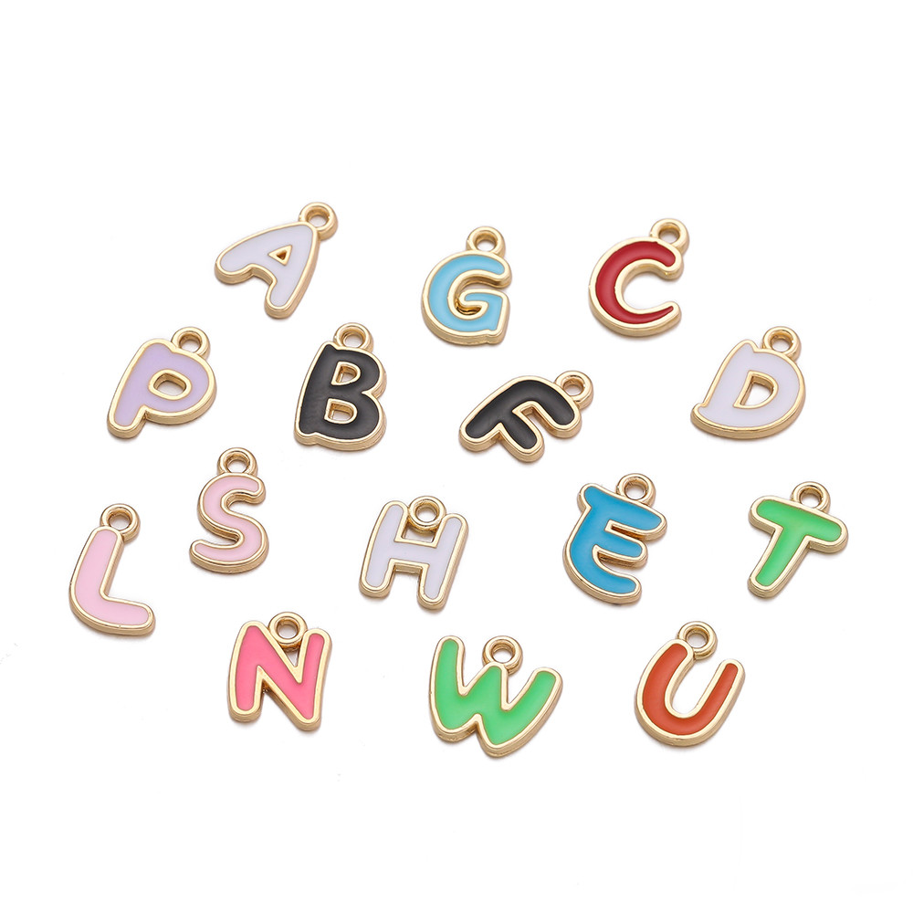 จี้ตัวอักษรสีสัน 50-100 ชิ้น สุ่มตัวอักษร A-Z ทำเครื่องประดับเองได้ ใช้ทำต่างหู สร้อยข้อมือ สร้อยคอ ราคา ถูกที่สุด ดีลบีเคเค แกลเลอรีภาพที่ 5