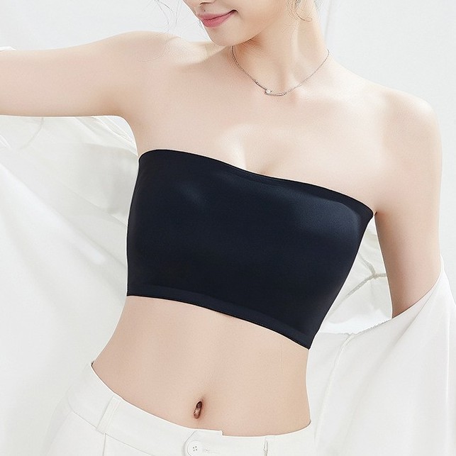 ✨ ท็อปไม่มีสายสำหรับเด็กผู้หญิง ฤดูร้อนรุ่นใหม่ ไม่มีสายคล้องไหล่ ใส่สบายระบายอากาศได้ดี  ชุดชั้นในผ้าไหมน้ำแข็ง บางและป