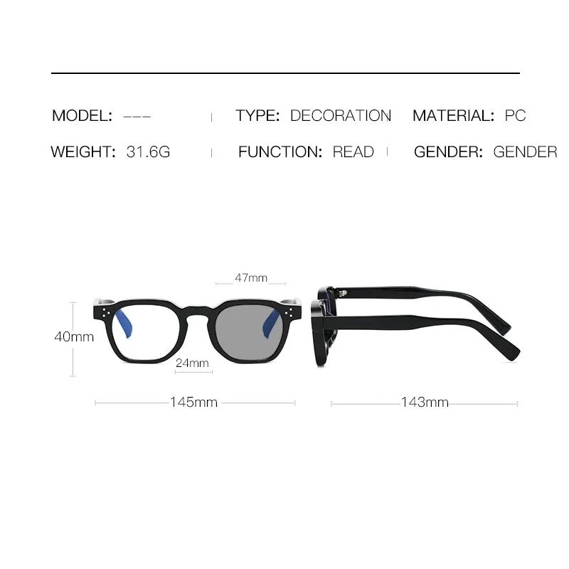 แว่นสายตายาวแบบสแควร์โฟโตโครมิก สะดวกสบายและทนทาน สำหรับทุกคน ป้องกันแสงสีฟ้า ปรับระดับได้ตั้งแต่ 0 ถึง +4.0 - รูปที่ 4