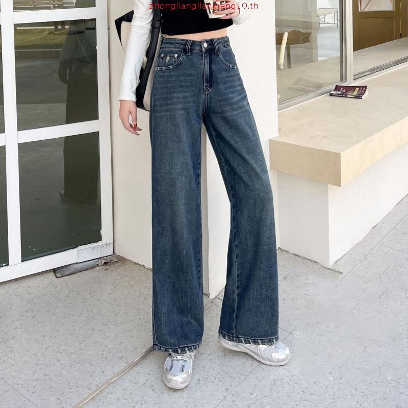 ยีนส์SARAN SR053 กางเกงยีนส์ทรงกระบอกกลางสีมิดไนท์