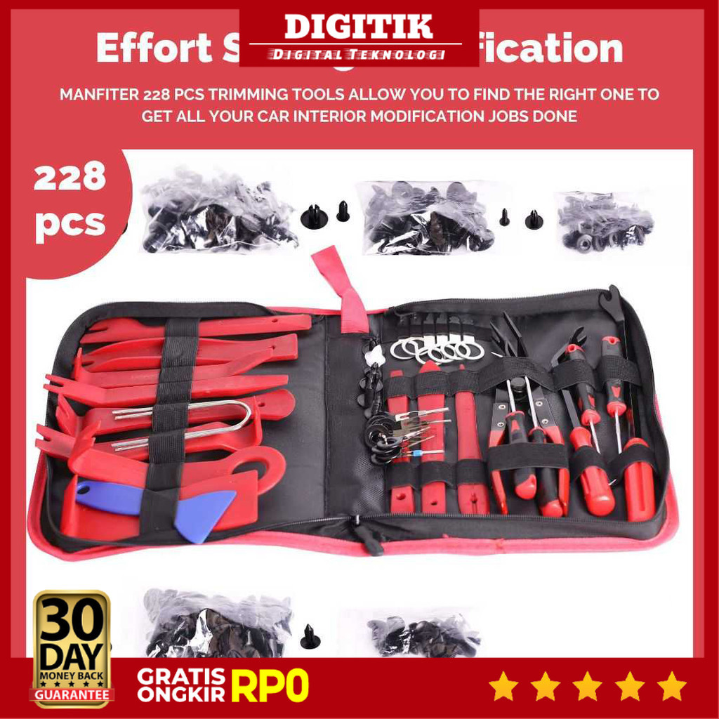 DIGITIK - LARATH ชุดเครื่องมือซ่อมแซมแผงหน้าปัดรถยนต์เครื่องมือกําจัด Trim 228in1 - LTR28