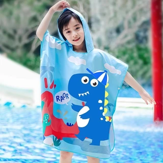 BABY BEACH ผ้าเช็ดตัวคลุมว่ายน้ำ ผ้าคลุมอาบน้ำเด็ก ผ้าเช็ดตัวการ์ตูน 🦑 ผ้าขนหนู ลายการ์ตูนน่ารัก Y732