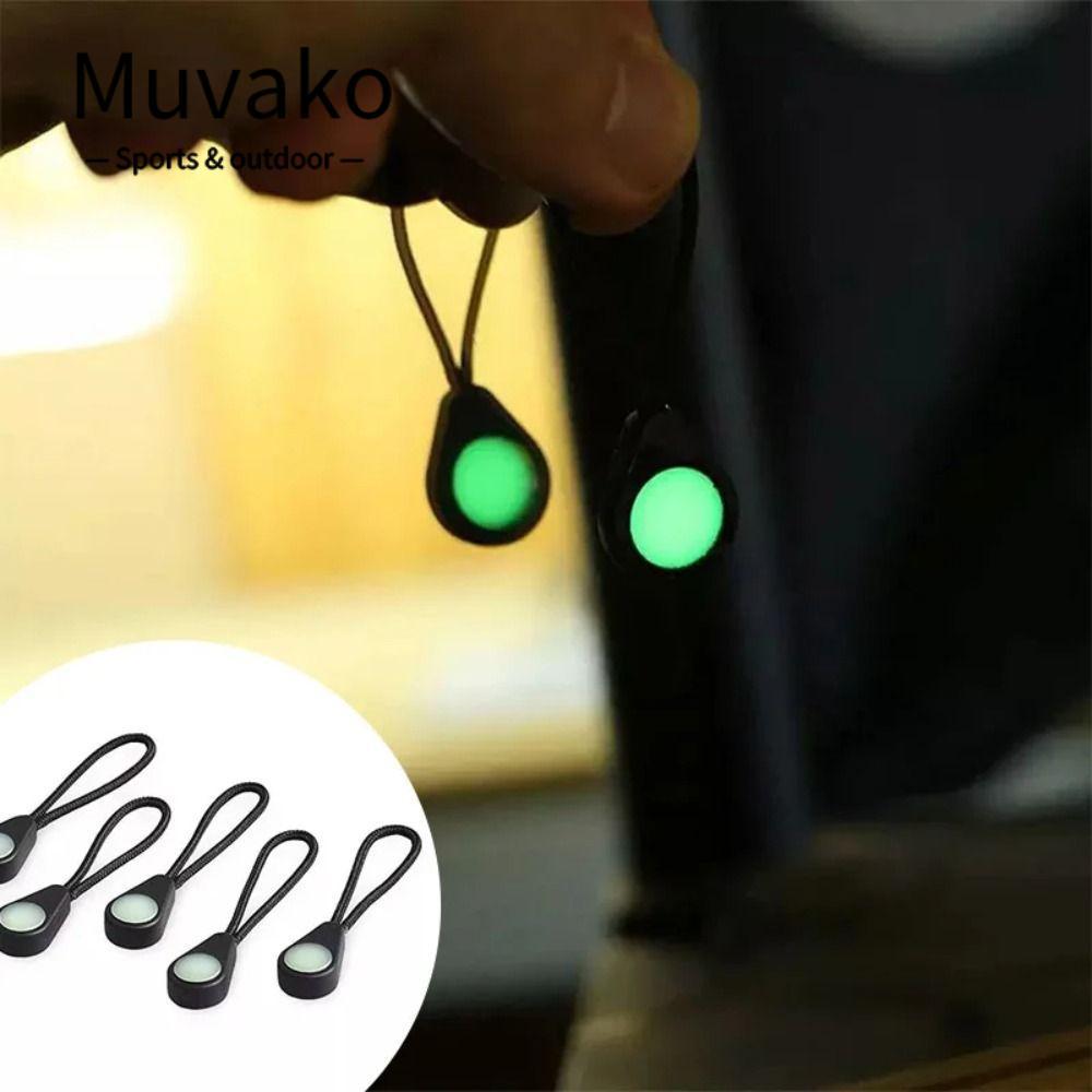MUVAKO ซิปส่องแสง Ultra-bright สีดำ สำหรับกระเป๋าเดินทางและเต็นท์