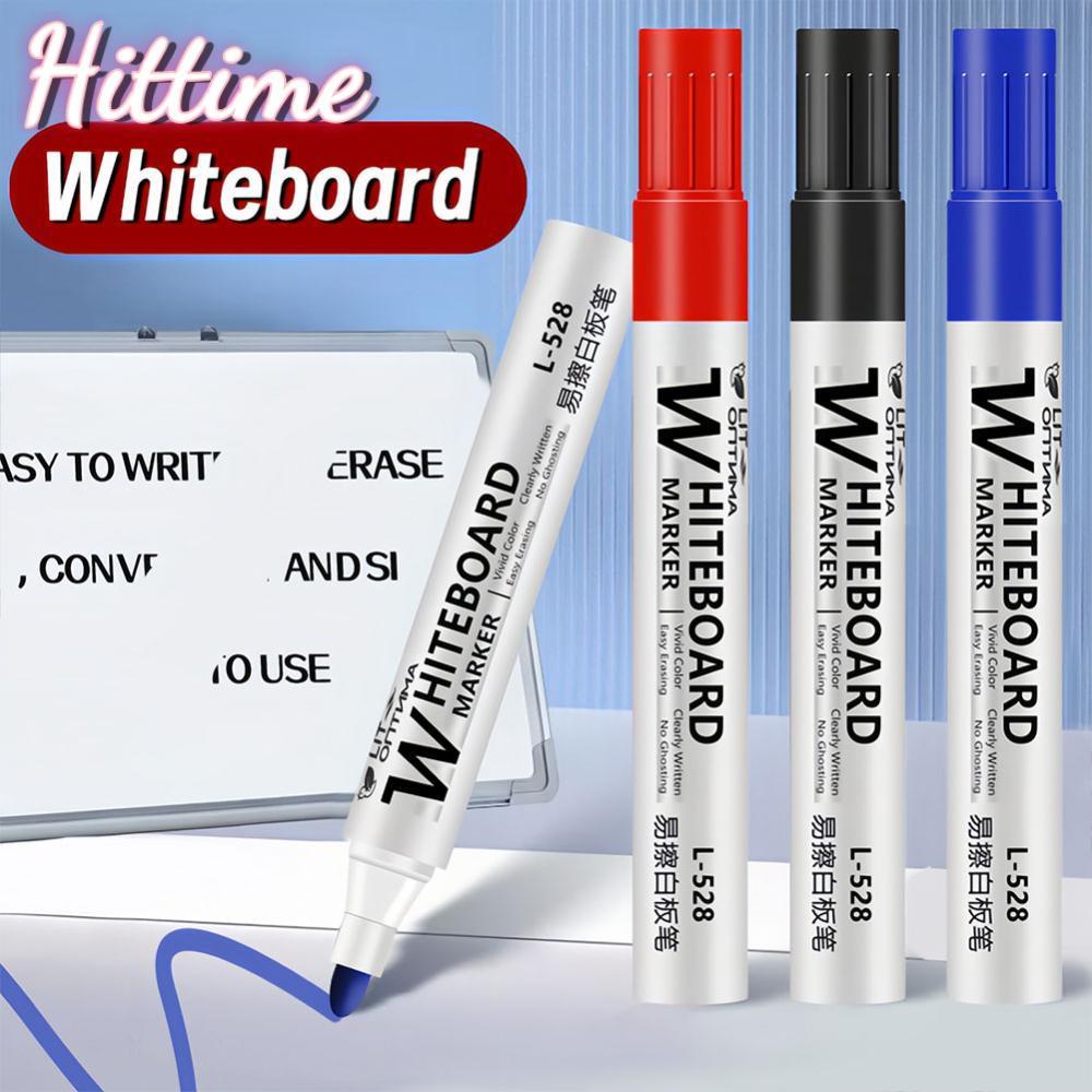 HITTIME 1 PC ปากกาไวท์บอร์ด 2.0 มม. Nib สีดําสีฟ้าสีแดงหมึกระดับเสียงสูงปากกาการสอนสํานักงานลายมือที