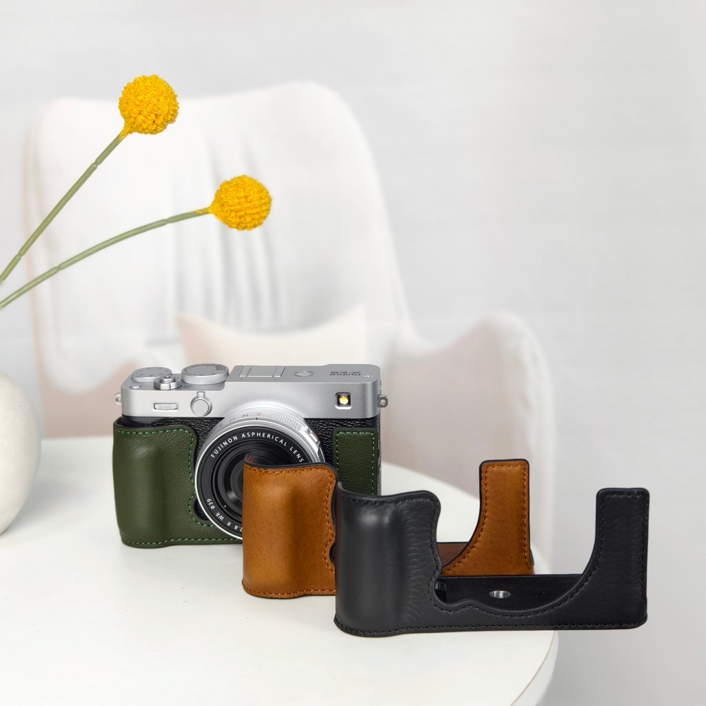 สมบัติคุณภาพเหมาะสําหรับซองหนัง Fuji XE5 Handle Direct Pick-up แบตเตอรี่ Fuji xe5 เคสป้องกันหนังแท้ 