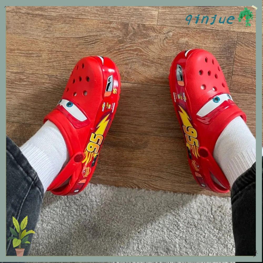 รองเท้าแตะ QINJUE, การ์ตูนอะนิเมะ Lightning Mcqueen Pixar รองเท้าแตะชายหาด Cute Pool กันลื่น No95 รอ