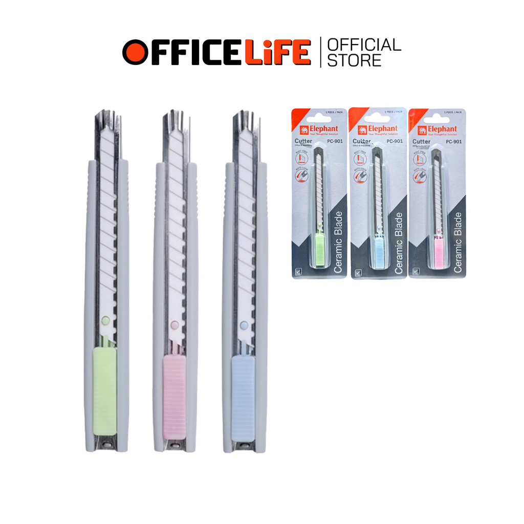 Elephant (ตราช้าง) คัตเตอร์ มีดคัตเตอร์ รุ่น PC-901 9 มม. 60° ใบมีดเซรามิก (จำนวน 1 ชิ้น)