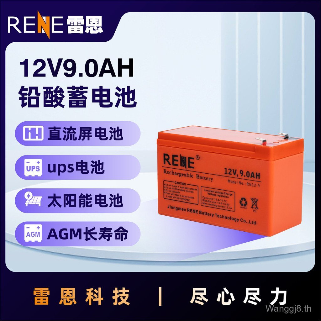Ryan ผู้ผลิตขายส่งแบตเตอรี่ตะกั่วกรด 12V9.0 AH DC Screen Battery ups Battery AGM Solar Battery