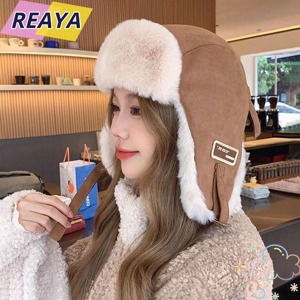 REAYA Ushanka Fur Hat หนา ป้องกันลม สำหรับผู้ชายและผู้หญิง