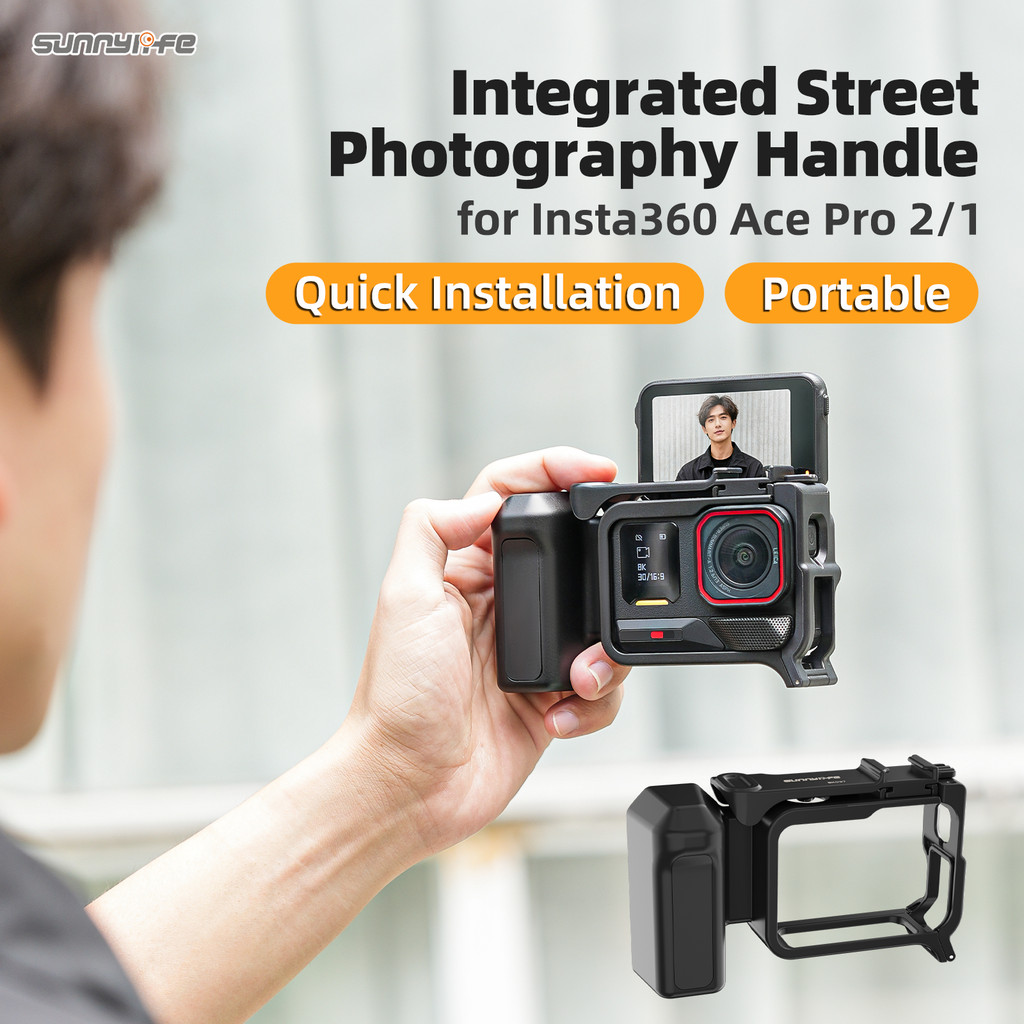 Street Grip Vlog Holder Combo Camera Grip Holder สําหรับ insta360 Ace Pro 2/1 Action Camera Grip อุป