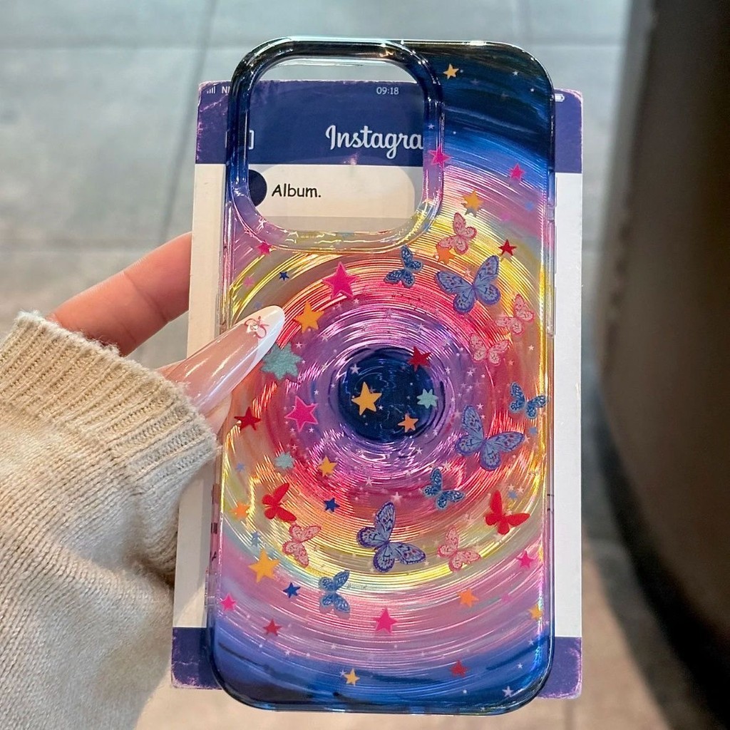 🌸เคสโทรศัพท์ เข้ากันได้สำหรับ เคสไอโฟน11 เคส iphone 16 Pro Max 7Plus XR 12 13 14 15 ดาวผีเสื้อแสนสวย