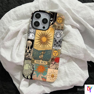 ไพ่ทาโรต์ลึกลับเคสโทรศัพท์สองชั้น | สําหรับ iPhone 16/15 Pro Max 13 Pro 12/11 Pro Max XS Max XR 7/8 Plus | ฝาครอบป้องกันการหล่น