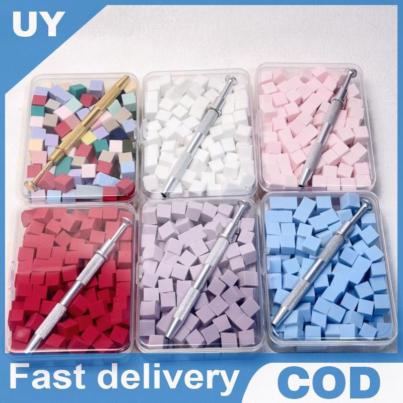 100 ชิ้น/กล่องGradientแปรงฟองน้ําเครื่องมือสําหรับเล็บเจลแปรงGlitterเล็บอุปกรณ์เสริม