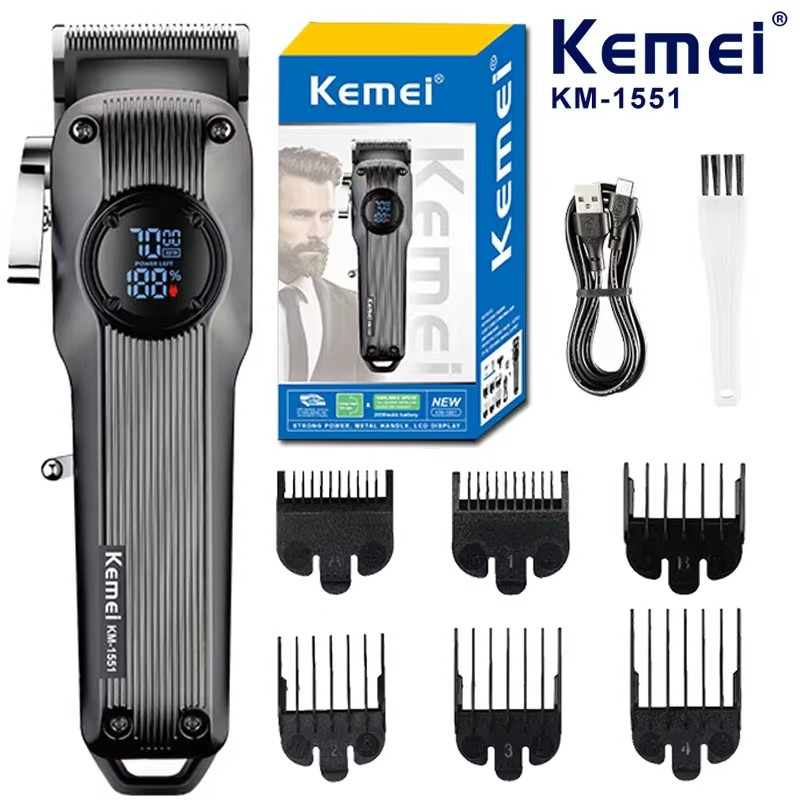 เครื่องตัดผม Kemei รุ่น KM-1551 สำหรับผู้ชาย ความเร็ว 7000 รอบต่อนาที พร้อมจอ LED ไร้สาย ชาร์จผ่าน USB ราคา ถูกที่สุด ดีลบีเคเค แกลเลอรีภาพที่ 5