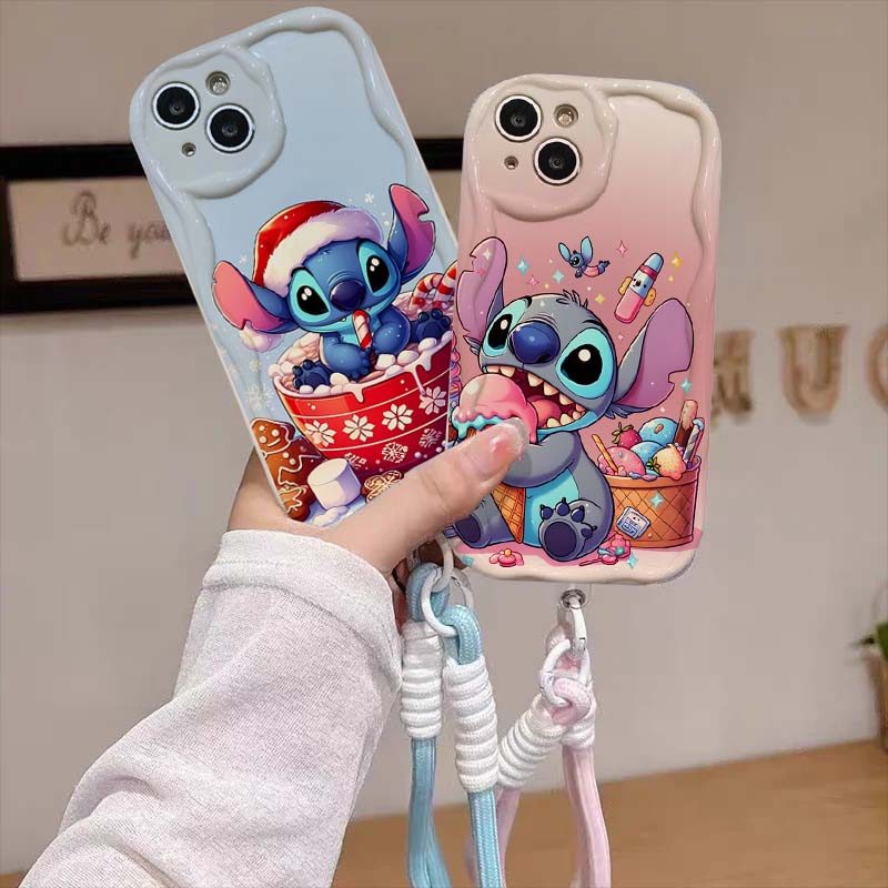 เคสตะเข็บน่ารักสําหรับ Samsung Galaxy S23 Ultra S21 Plus S23FE S21FE S20FE F06 พร้อมสายคล้อง Lanyard