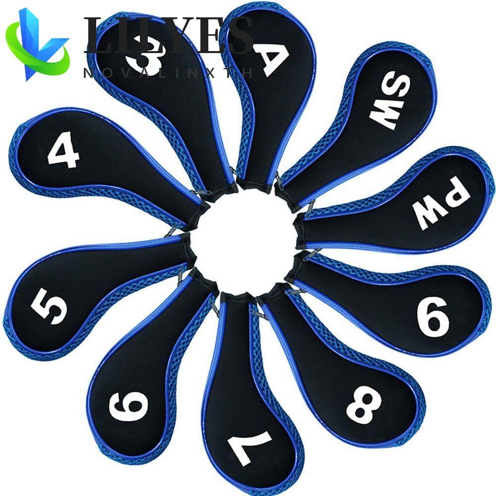 LILYES Golf Iron Headcover 4-9,P,S,A เสาเหล็ก Protector Case Golf Iron Covers ชุดฝาครอบป้องกัน Golf 