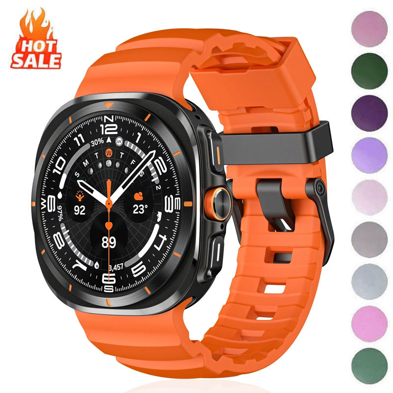 สายซิลิโคนสําหรับ Samsung Galaxy Ultra Watch 7 47 มม.สร้อยข้อมือกีฬาแบบนุ่มสําหรับ Samsung Galaxy 2025 Ultra 47 มม.สายรัดข้อมือปลายโค้ง