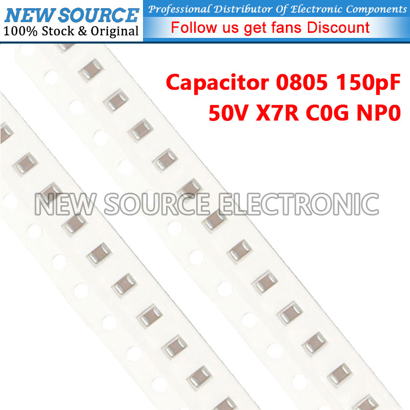 [20 ชิ้น] 0805 150pF ±10% ±5% 50V X7R C0G NP0 SMD Chip Multilayer Ceramic Capacitor แหล่งใหม่