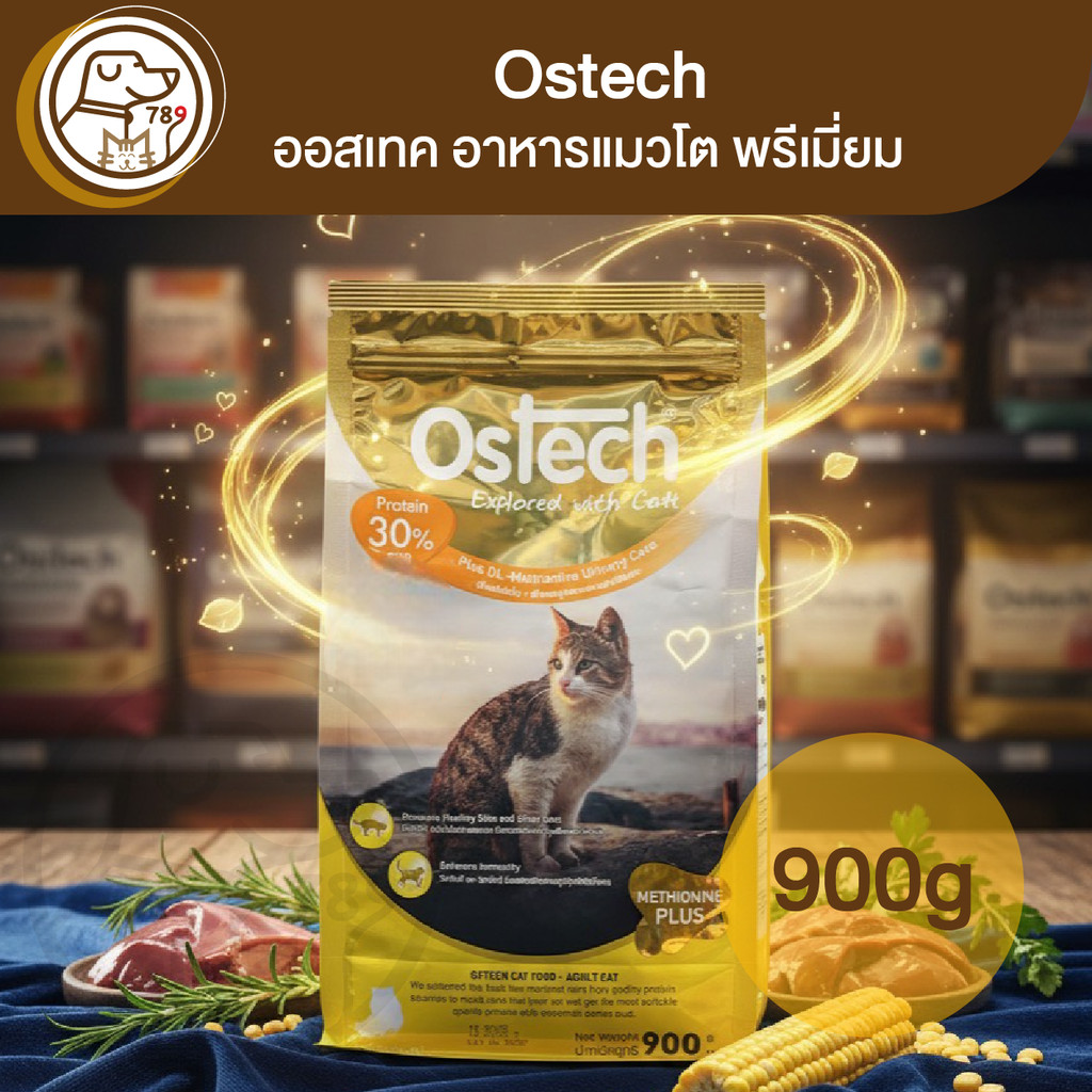 Ostech ออสเทค อาหารแมวโต พรีเมี่ยม 900g