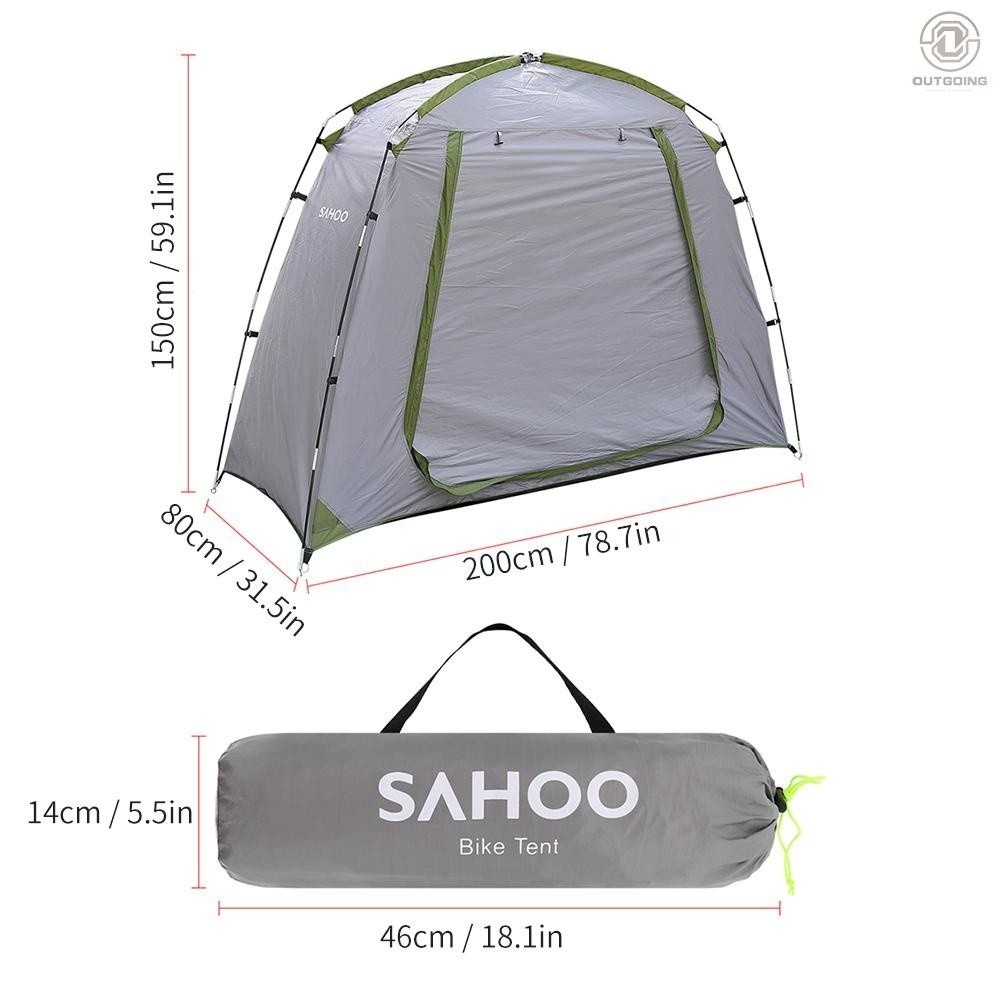 Waterproof Outdoor Bicycle Storage Shed Bike Tent Silver Coated Polyester Bike Shelter Space Saving 