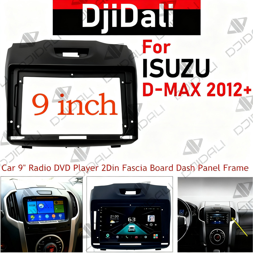 9 นิ้วที่มีประสิทธิภาพ Double Din วิทยุสเตอริโอ Face Facia Fascia แผงกรอบ Dvd Dash ชุดสเตอริโอ For I