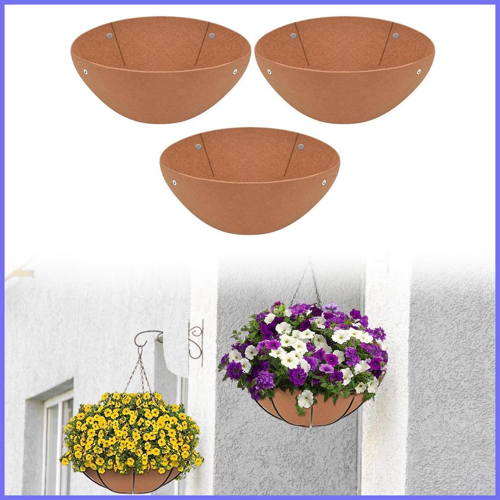 Planter Liners 3 ชิ้นหน้าต่างกล่อง Felt Filler Breathable รอบตะกร้า Liners สําหรับ Window Garden ดอก