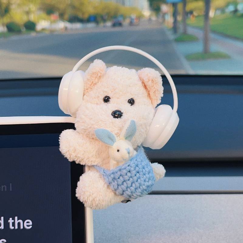 Cartoon Cute Plush Doll Vehicle Center Console Screen Car Interior Ornaments Decoration High-Grade F