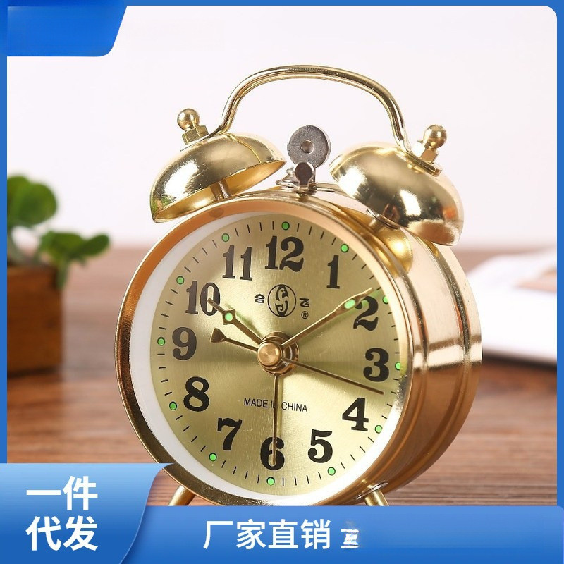 นาฬิกาปลุกไก่กินข้าวแบบไขลาน ย้อนยุค สร้างสรรค์ โลหะ สำหรับนักเรียน