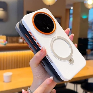 วงเล็บหมุนเคสโทรศัพท์แม่เหล็กสําหรับHonor Magic 8 7 6 Pro GT Pro X70 X60 Pro X9D X9C 5Gกรอบโลหะฝาครอบป้องกันHigh Endปุ่มโลหะอิสระเปลือก