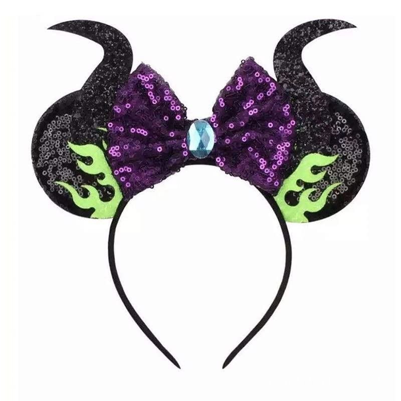 Mouse Deluxe Ears แถบคาดศีรษะสำหรับ HALOWEEN และ Party เครื่องประดับผมสไตล์ Maleficent