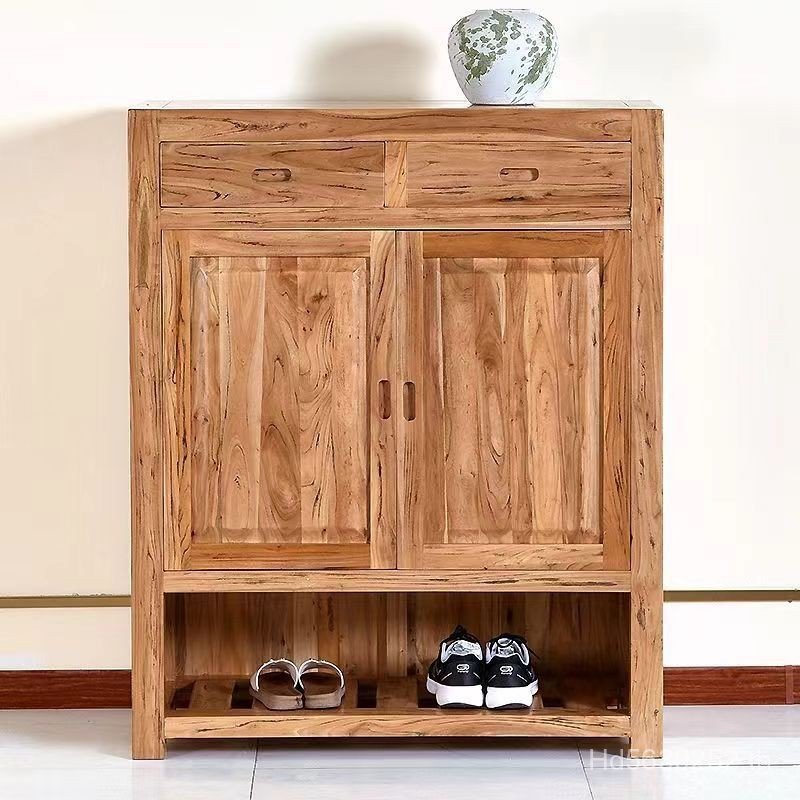 Tidy-up Retro Shoes Old Elm Entrance Cabinet ตู้ล็อคตู้รองเท้าห้องนั่งเล่น Nostalgic Storage Cabinet