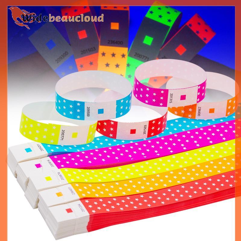 Widebeaucloud 50/100 ชิ้นสายรัดข้อมือกระดาษ Neon Star Tear-Proof สร้อยข้อมือกิจกรรมแบบใช้แล้วทิ้งสําหรับคอนเสิร์ต เทศกาล งานปาร์ตี้ วันหยุด ราคา ถูกที่สุด ดีลบีเคเค แกลเลอรีภาพที่ 3