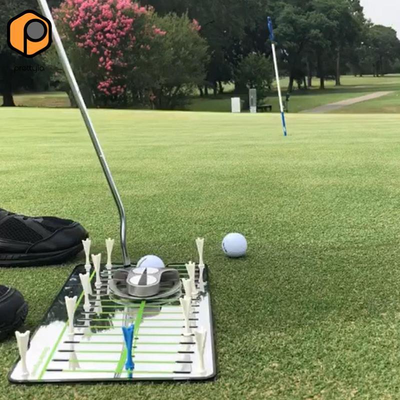 Prettyia Golf Putting Mirror อุปกรณ์ฝึกPuttingและสวิง กอล์ฟ เหมาะสำหรับใช้ในร่มและกลางแจ้ง สไตล์ผู้ชาย — صورة 6