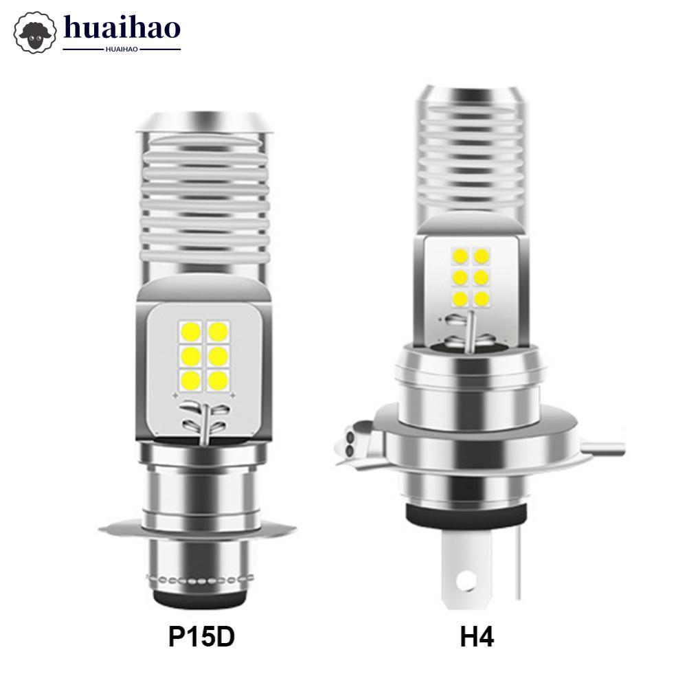 HUAIHAO 1 PC P15D H4 LED ไฟหน้ารถจักรยานยนต์ Moto หลอดไฟสําหรับ MotorBike สกู๊ตเตอร์ ATV HeadLamp 9 
