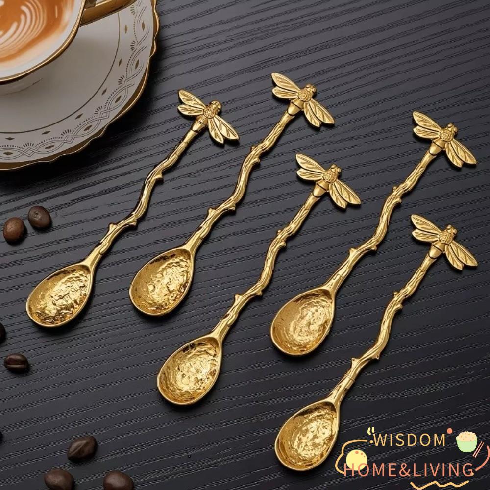 WISDOM ช้อนผสม สไตล์รอยัลวินเทจ ชุดช้อนขนมหวาน ชากาแฟ อุปกรณ์ครัว ของขวัญคริสต์มาส