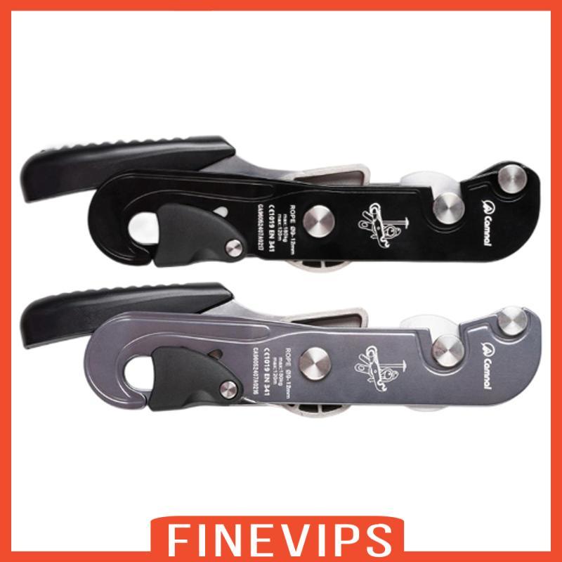 [Finevips] Climbing Stop Descender Hand Control Aluminium Rappelling Belay อุปกรณ์สําหรับ 9-12 มม.เช
