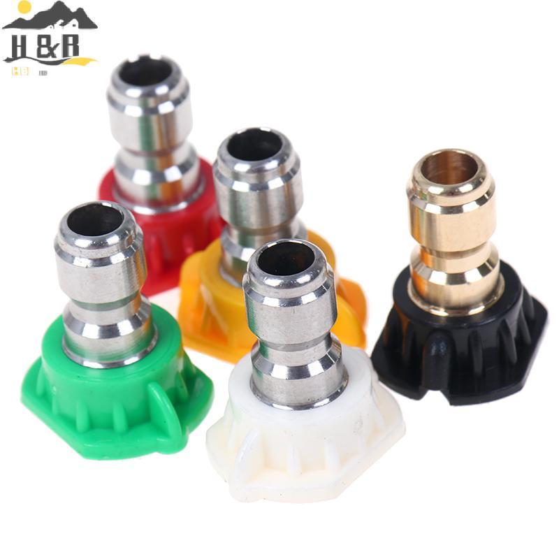 H&B Nov 5 ชิ้นหัวฉีดเครื่องซักผ้าแรงดันสูง Quick หัวฉีดเคล็ดลับ 1/4 Quick Connect เครื่องมือ {th}