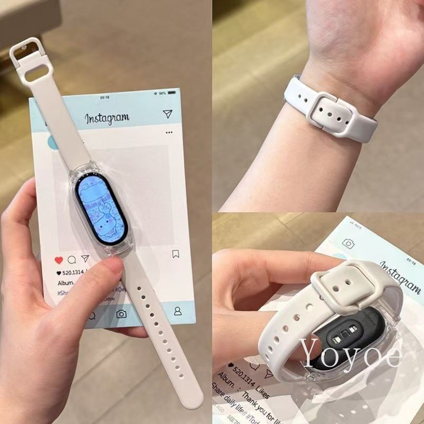 สายรัดซิลิโคนสําหรับ เสี่ยวหมี่ ไมล์ วงดนตรี 10 9 8 สาย เอ็นเอฟซี กีฬาสร้อยข้อมือยางสําหรับ ไมล์ วงดนตรี 7 6 5 4 3 สายรัดข้อมืออุป - รูปที่ 5