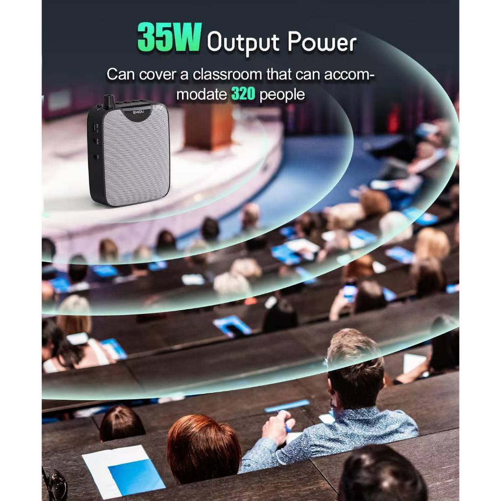 SHIDUชุดหูฟังไมโครโฟนไร้สาย M500 2.4G ไมค์ช่วยสอนไมค์หนีบปก ไมค์ไร้สายช่วยสอนสำหรับครูอาจารย์ - รูปที่ 7