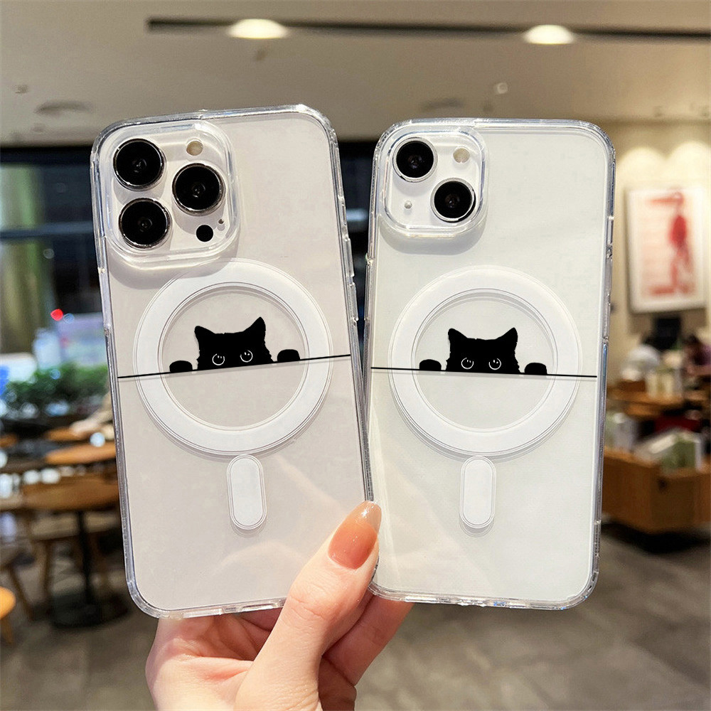 เคส แม่เหล็ก For iPhone 17 11 13 15 14 12 16 Pro Max 17 Air 17 Pro 17 Pro Max เคสแม่เหล็กใสรูใหญ่ Ma