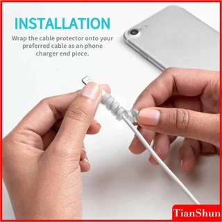 [ขายส่ง] 2 ชิ้นเกลียวม้วนสายเคเบิลข้อมูลสายหูฟังสายชาร์จสายไฟ Saver Protector กรณีฝาครอบ