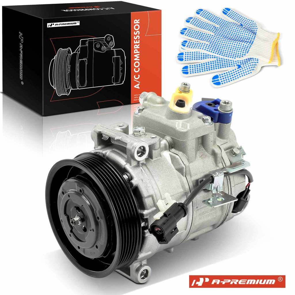 A-Premium เครื่องปรับอากาศคอมเพรสเซอร์เหมาะสําหรับ Jaguar XJ8 XJR 2004 2005 2006 2007-2009 6-Groove-