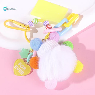 (พร้อมส่ง)พวงกุญแจ ประดับปอมปอม ขนาดเล็ก หลากสี ห่วงโซ่แขวนโทรศัพท์ลูกถ่านหินขนาดเล็กมอนสเตอร์,จี้ตุ๊กตาตุ๊กตาตุ๊กตา