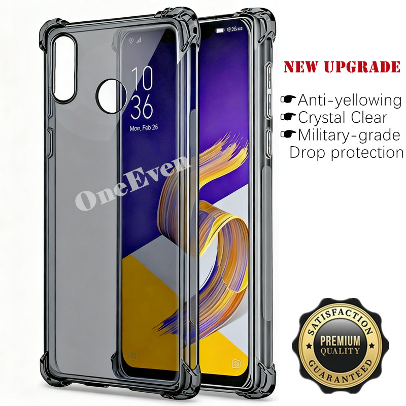 สําหรับ ASUS Zenfone 5z ZS620KL Z01RD ซิลิโคนนุ่มโปร่งแสง Black Jelly กรณีโปร่งใสทหารเกรด Anti-Scratch ทนปกหลัง